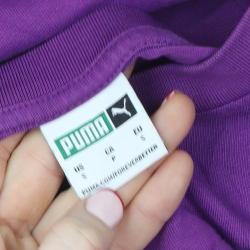 Puma Womens Purple Basic Cotton Crew Neck Short Sleeve T-Shirt S