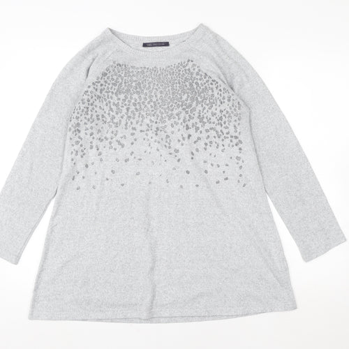 Marks and Spencer Womens Grey Sequin Embellished Pullover Sweatshirt UK 12