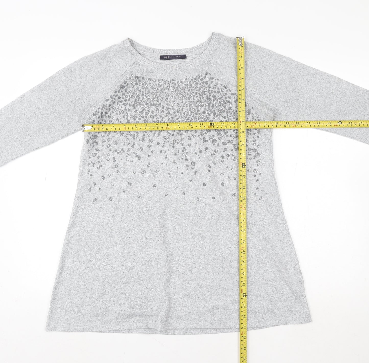 Marks and Spencer Womens Grey Sequin Embellished Pullover Sweatshirt UK 12