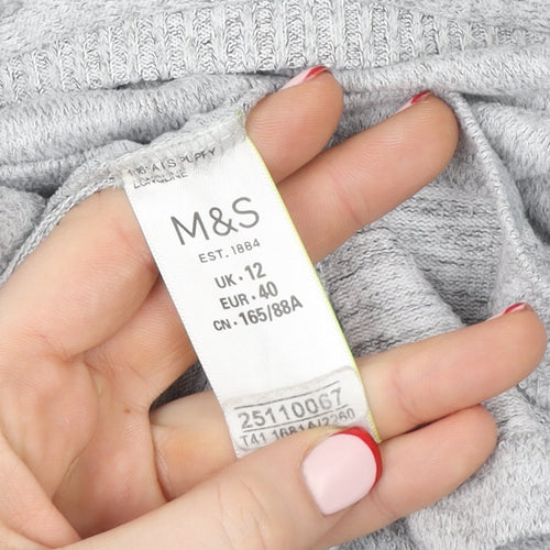 Marks and Spencer Womens Grey Sequin Embellished Pullover Sweatshirt UK 12