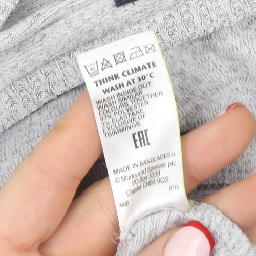 Marks and Spencer Womens Grey Sequin Embellished Pullover Sweatshirt UK 12