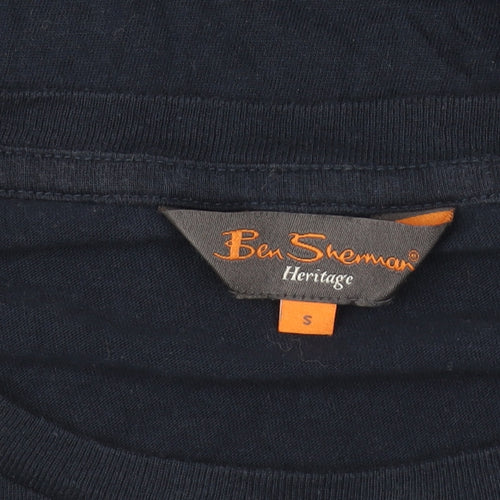 Ben Sherman Men's Blue Target Graphic T-Shirt Size S Retro Mod Style