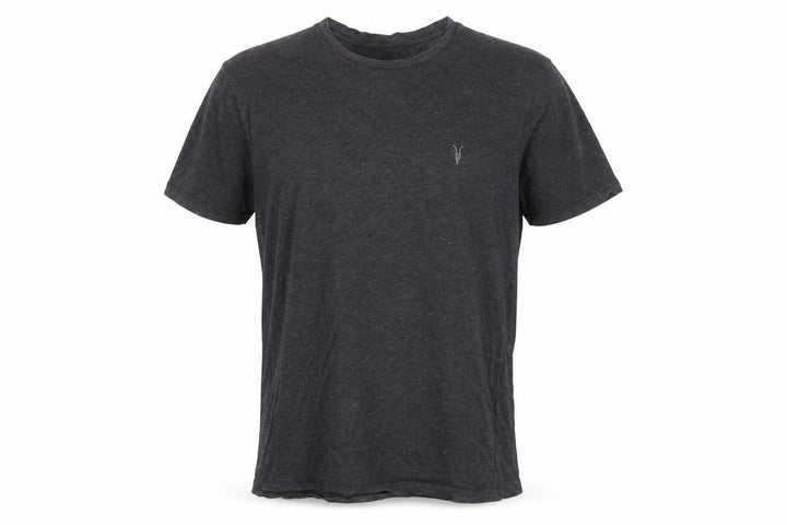 AllSaints Men's Grey Cotton Slim Fit Crew Neck T-Shirt Size S