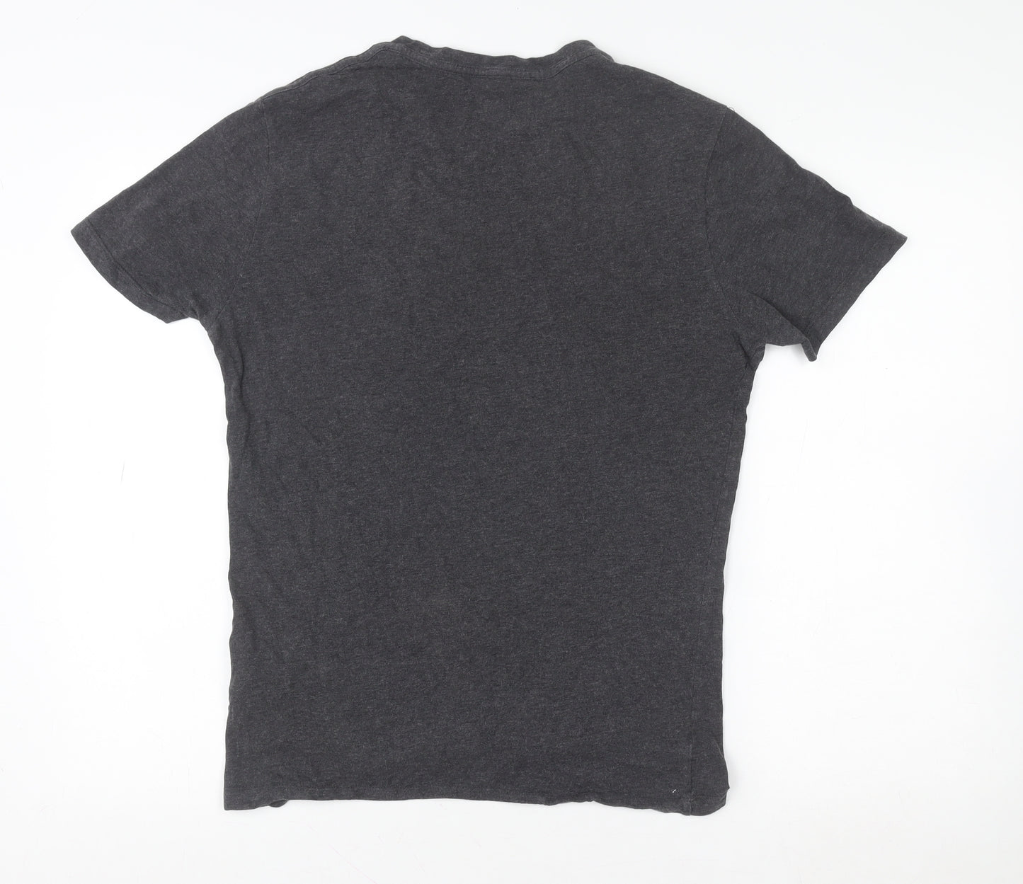 AllSaints Men's Grey Cotton Slim Fit Crew Neck T-Shirt Size S