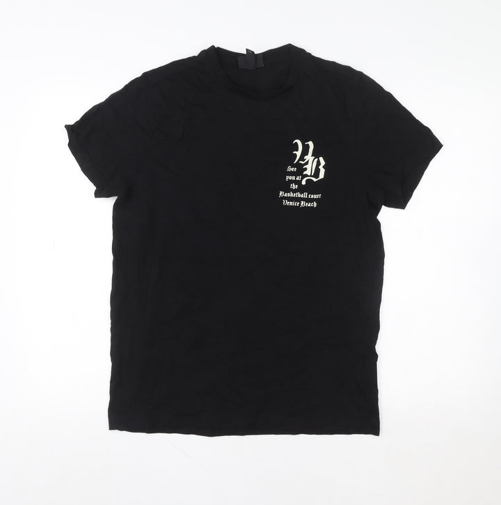 H&M Women's Black Regular Fit Graphic Basketball T-Shirt M