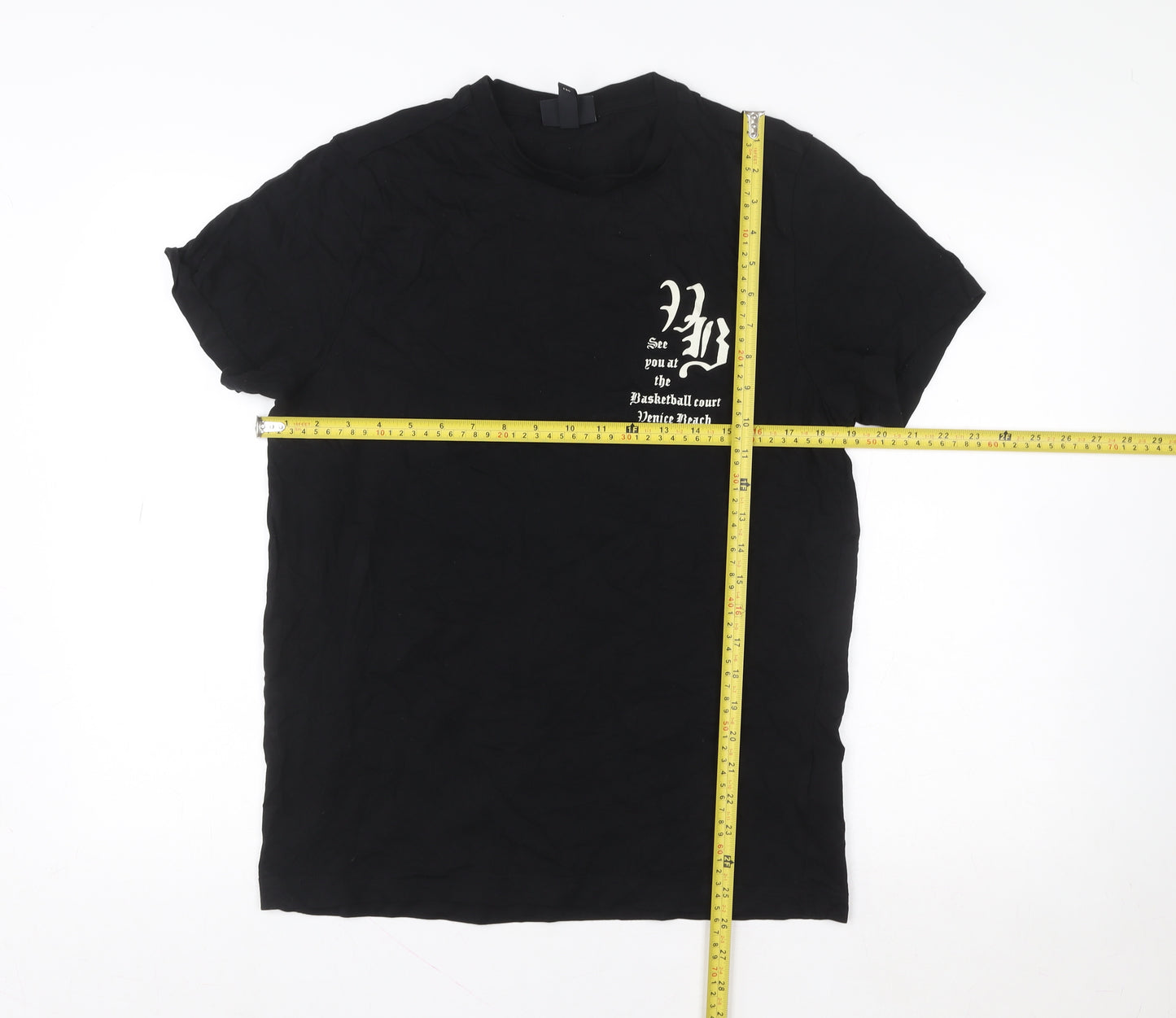 H&M Women's Black Regular Fit Graphic Basketball T-Shirt M