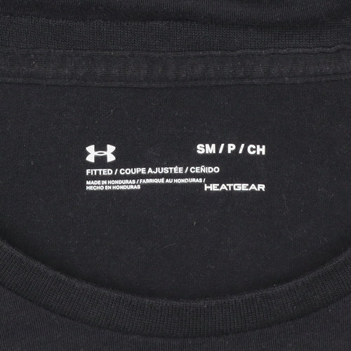 Under Armour Men's Black HeatGear Fitted Crew Neck Sports T-Shirt Size S
