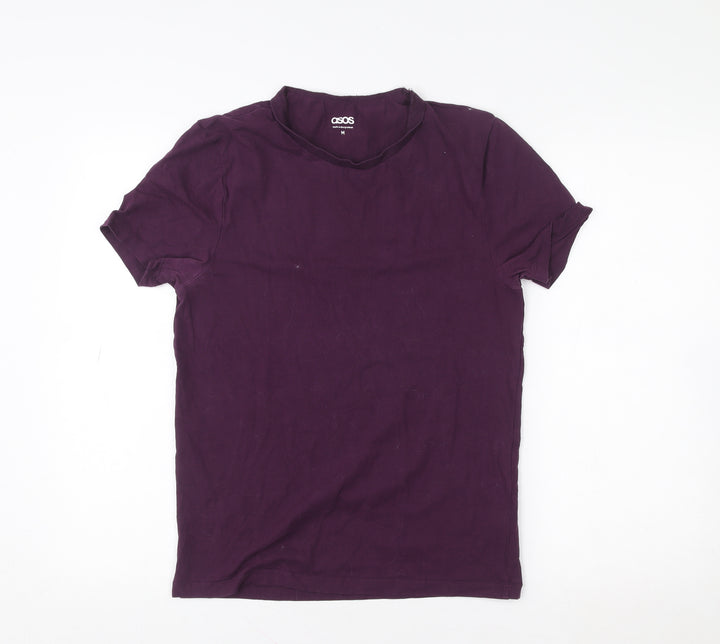 ASOS Women's Purple Cotton Short Sleeve Basic T-Shirt M