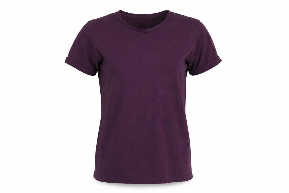 Front view of ASOS Women's Purple Cotton Short Sleeve Basic T-Shirt M