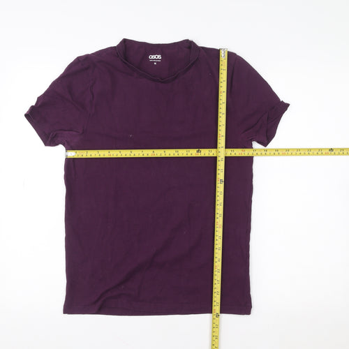 ASOS Women's Purple Cotton Short Sleeve Basic T-Shirt M