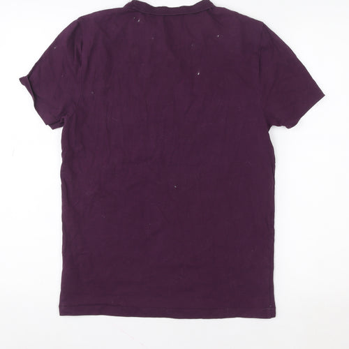 ASOS Women's Purple Cotton Short Sleeve Basic T-Shirt M