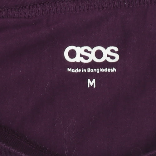ASOS Women's Purple Cotton Short Sleeve Basic T-Shirt M