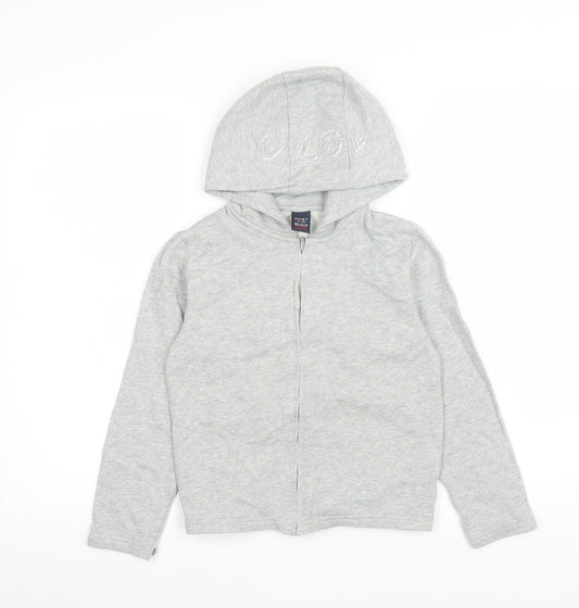 Next Boys Grey Hooded Full Zip Cotton Basic Jacket 7-8 Years