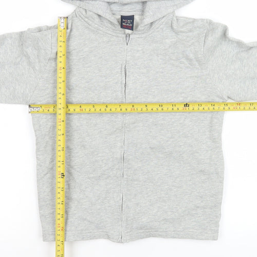 Next Boys Grey Hooded Full Zip Cotton Basic Jacket 7-8 Years