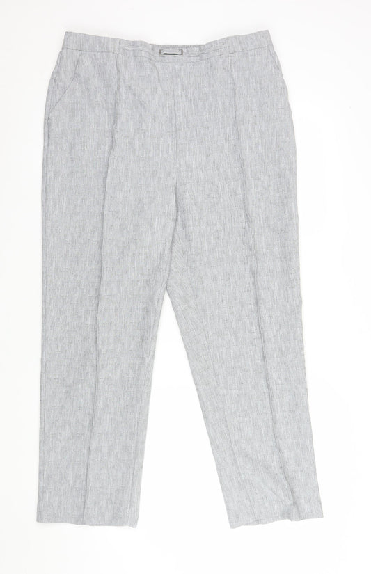 Honor Millburn Women's Grey Size 18 Straight Leg Trousers