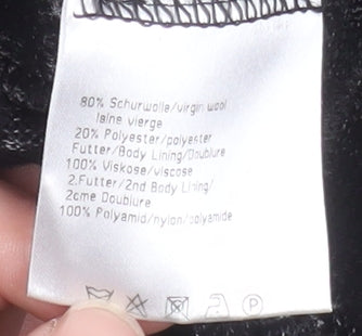 Basler Collection Women's Black Check Wool Blend Blazer Size 14