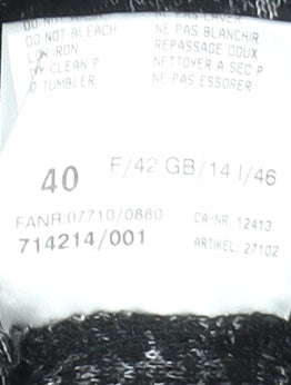 Basler Collection Women's Black Check Wool Blend Blazer Size 14