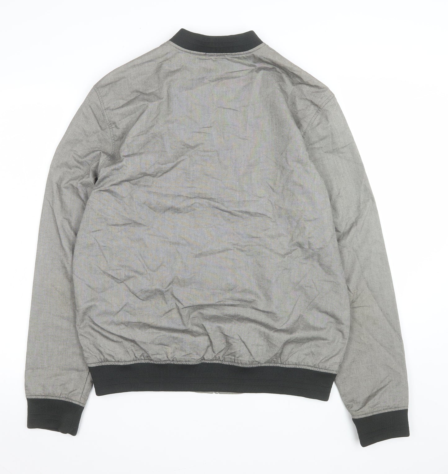 Threadbare Men's Grey Bomber Jacket Size L Cotton Blend Casual