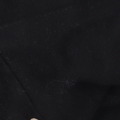 Zara Women Black Wool Mid-Length Overcoat Size S