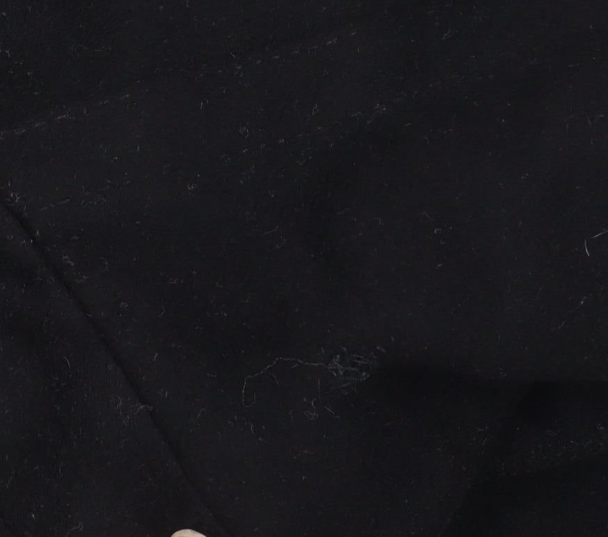 Zara Women Black Wool Mid-Length Overcoat Size S