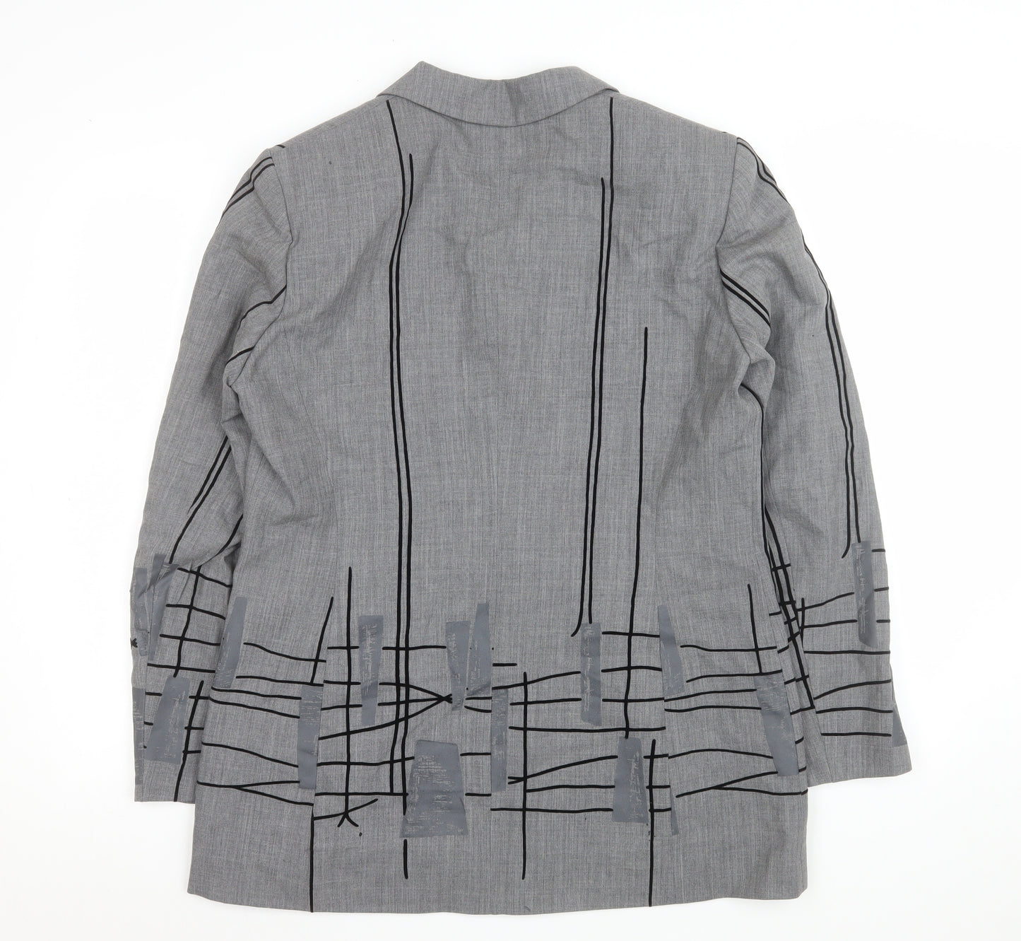 Betty Barclay Women Grey Wool Single-Breasted Blazer UK 14