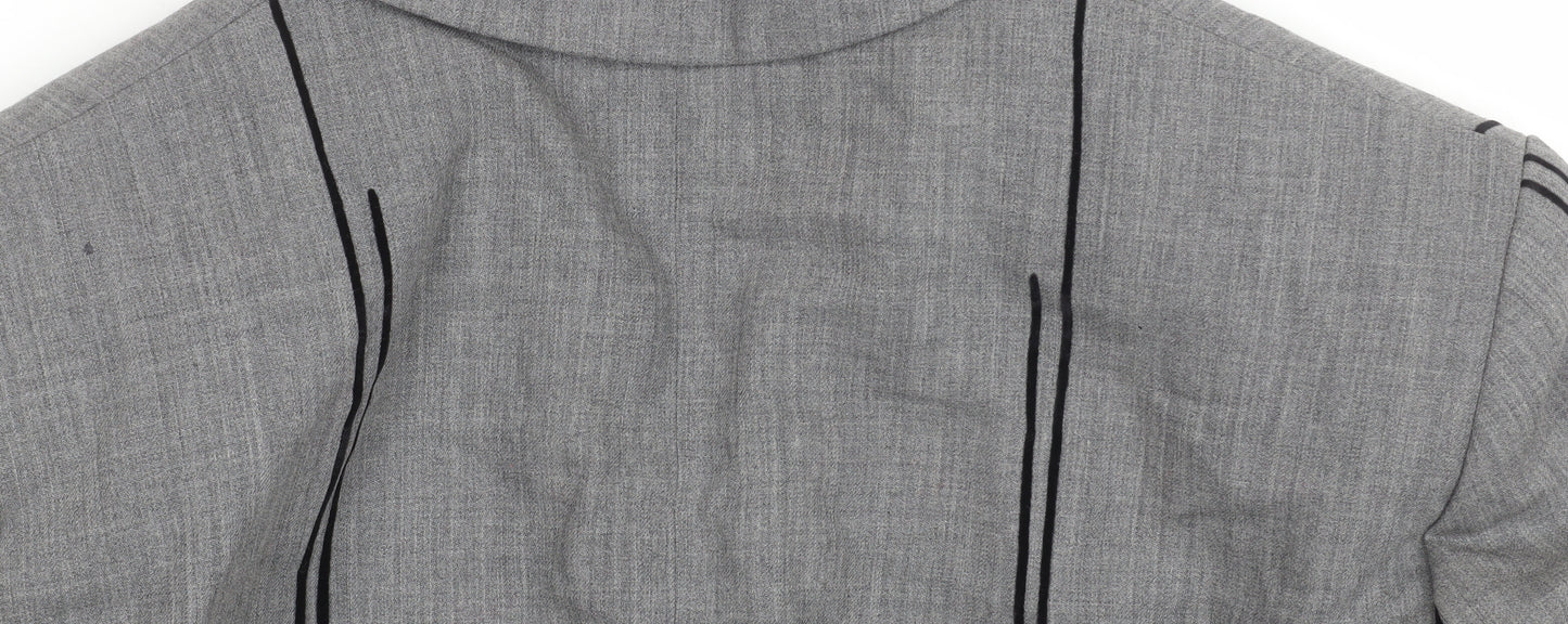 Betty Barclay Women Grey Wool Single-Breasted Blazer UK 14