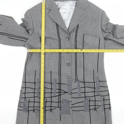 Betty Barclay Women Grey Wool Single-Breasted Blazer UK 14