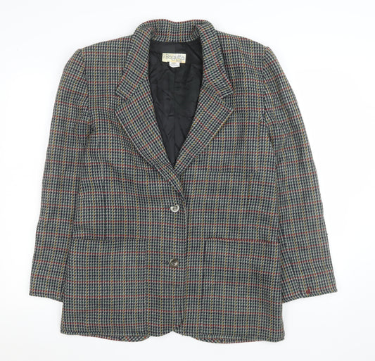 Bagutta Women Multicoloured Wool Houndstooth Blazer Size 14