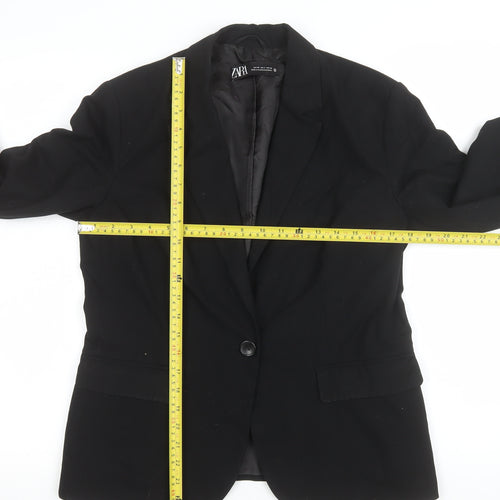 Zara Women Black Size 12 Single-Breasted Blazer Jacket
