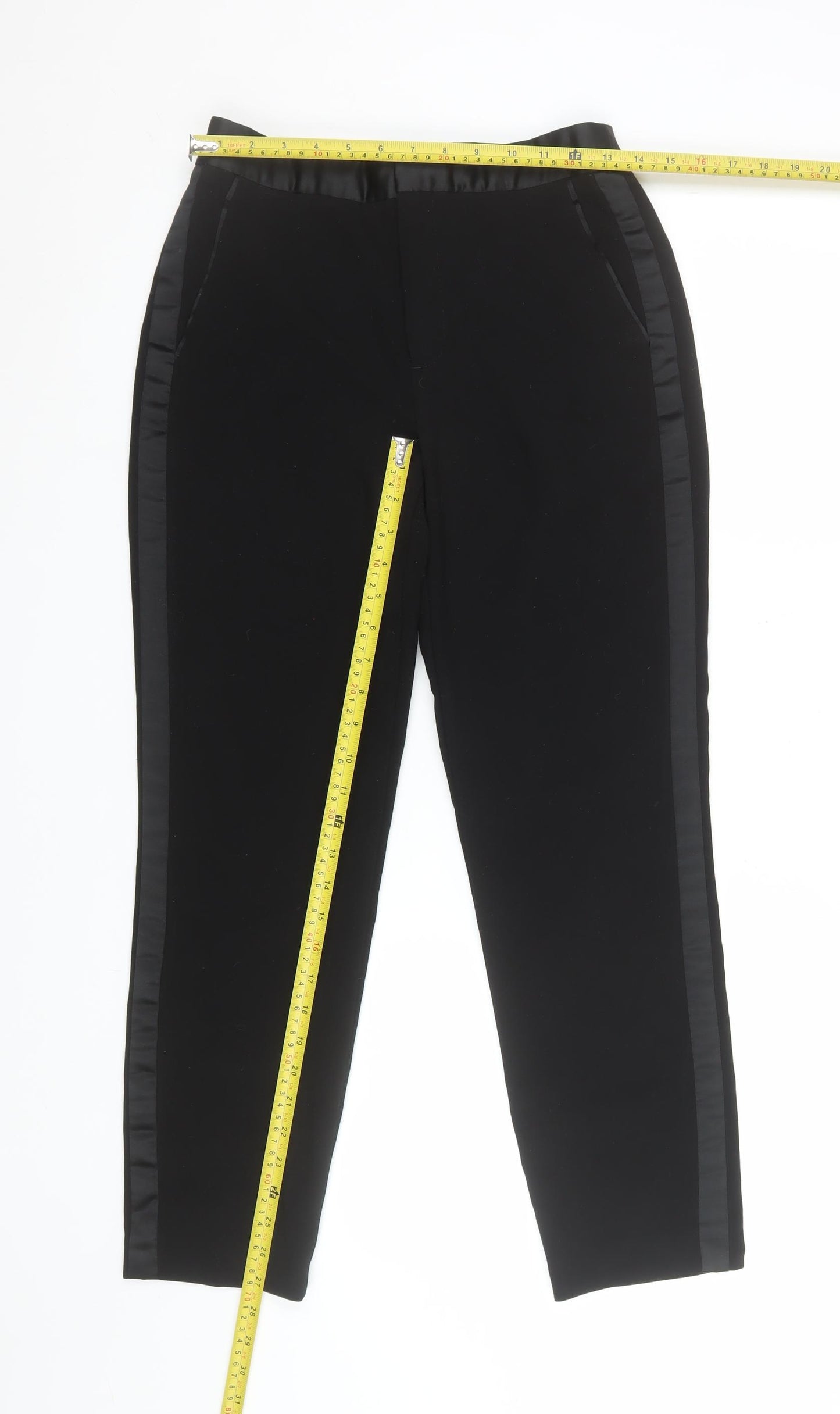 Zara Women Black Slim Fit Tailored Trousers Size 10