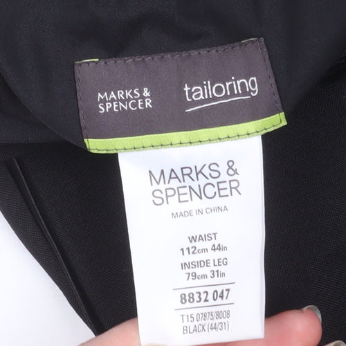 Marks and Spencer Men’s Black 44W 31L Classic Fit Dress Trousers
