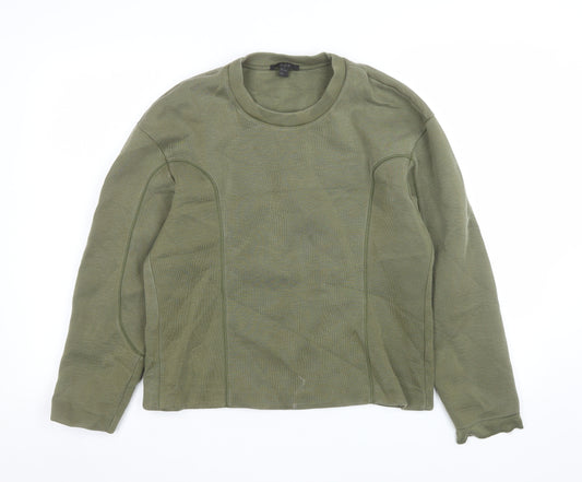 COS Womens Khaki Green Long Sleeve Crew Neck Sweatshirt Size S