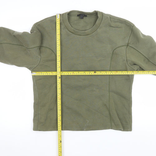 COS Womens Khaki Green Long Sleeve Crew Neck Sweatshirt Size S