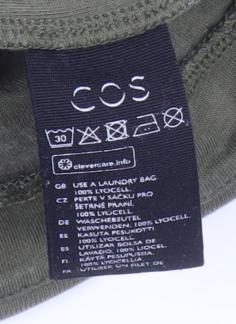 COS Womens Khaki Green Long Sleeve Crew Neck Sweatshirt Size S