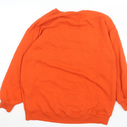 H&M Women's Orange Stockholm Berlin Cotton Blend Pullover Sweatshirt M
