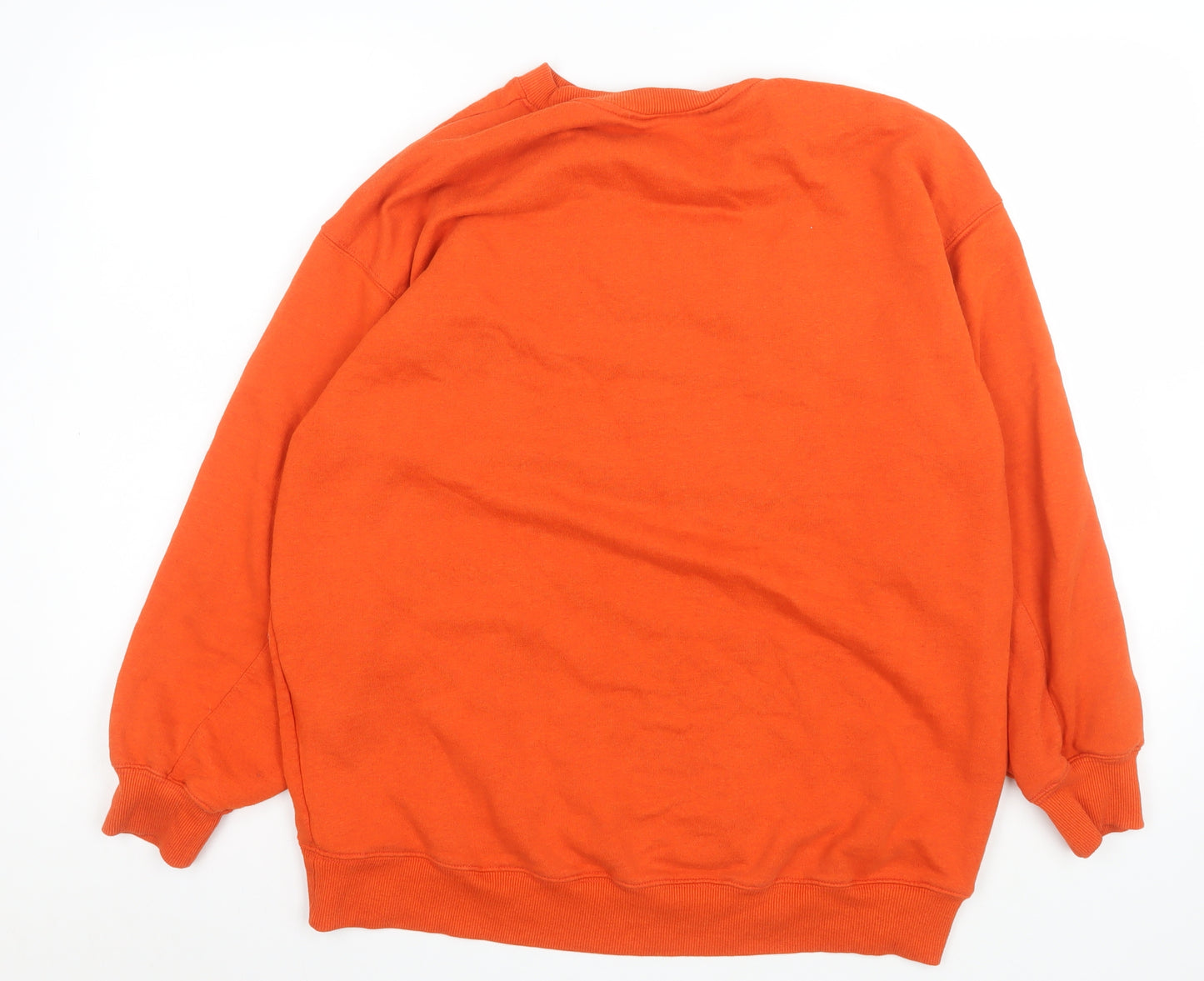 H&M Women's Orange Stockholm Berlin Cotton Blend Pullover Sweatshirt M