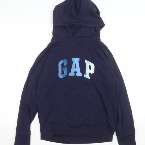 GAP Women Navy Blue Pullover Hoodie Small Cotton Blend Casual