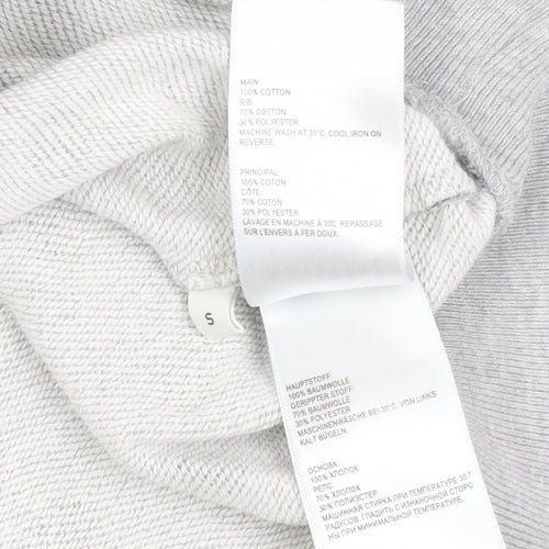 Whistles Womens Grey Polka Dot Cotton Crew Neck Sweatshirt Size S