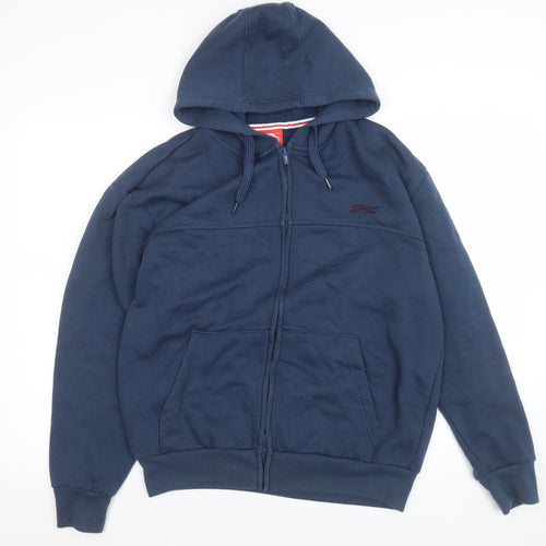 Slazenger Women's Blue Hooded Full Zip Fleece Jacket Size M