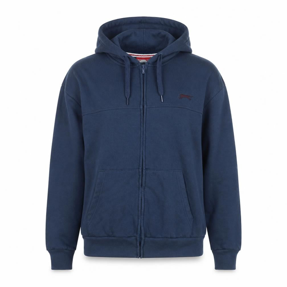 Front view of Slazenger Women's Blue Hooded Full Zip Fleece Jacket, size M