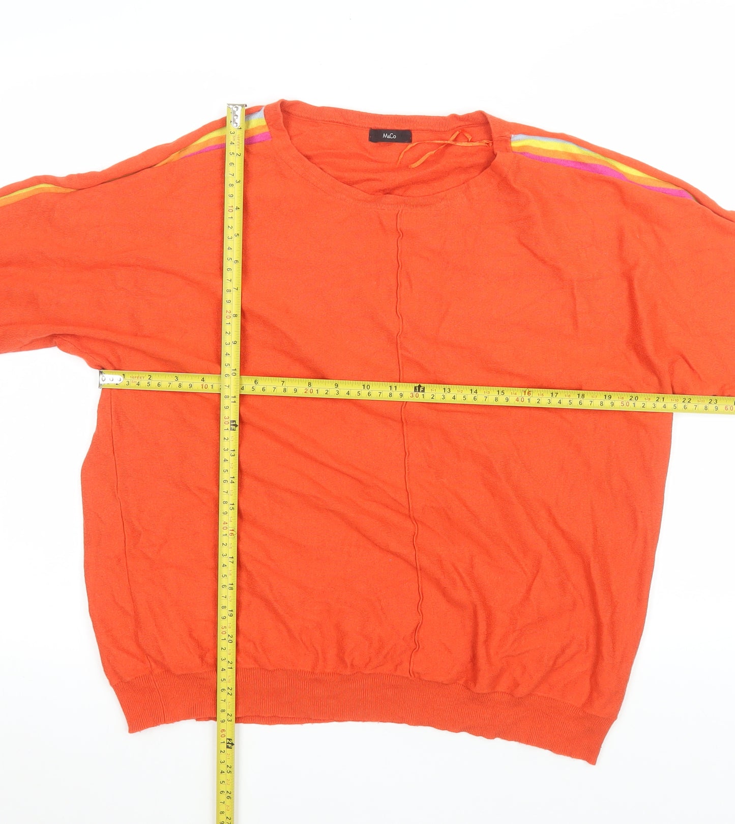 M&Co Women’s Red Knit Pullover Jumper Size 16 Regular Fit