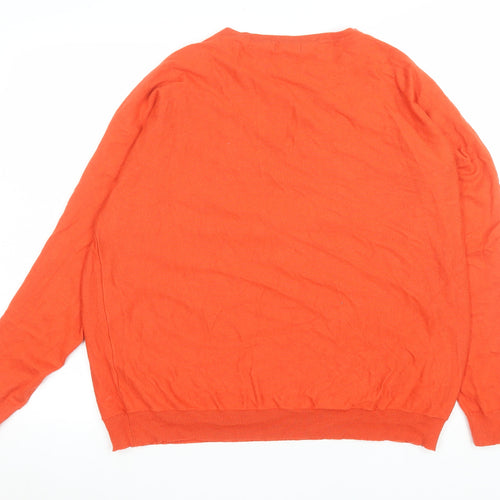 M&Co Women’s Red Knit Pullover Jumper Size 16 Regular Fit