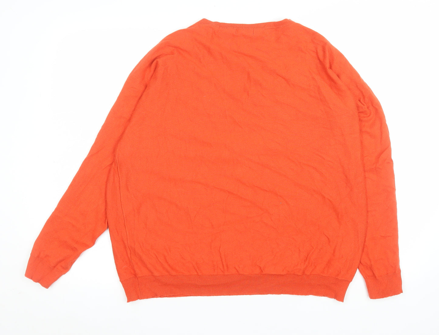 M&Co Women’s Red Knit Pullover Jumper Size 16 Regular Fit