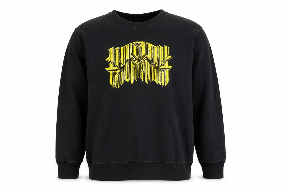 Front view of Stanley/Stella Men's Black Graphic Print Sweatshirt XL Cotton