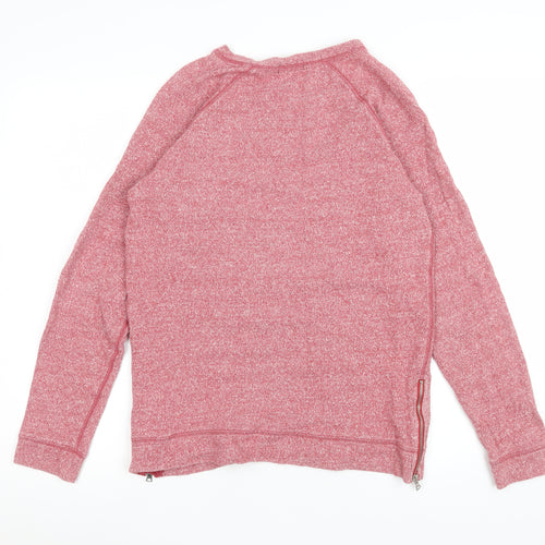 GAP Men’s Red Crew Neck Pullover Sweatshirt Size S Zip Detail Cotton Stretch