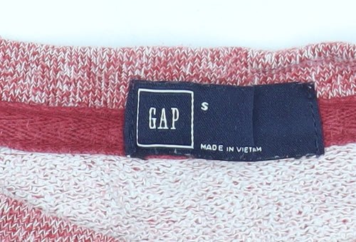 GAP Men’s Red Crew Neck Pullover Sweatshirt Size S Zip Detail Cotton Stretch