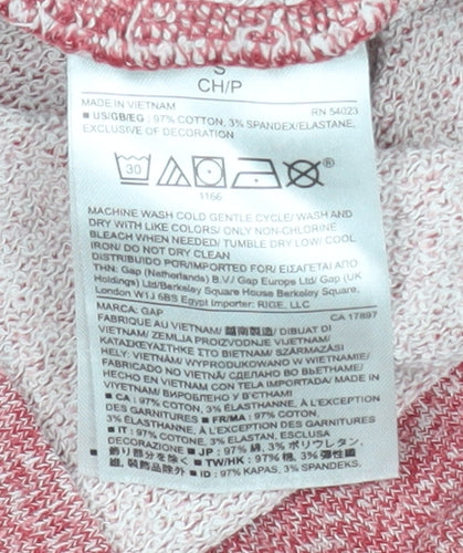 GAP Men’s Red Crew Neck Pullover Sweatshirt Size S Zip Detail Cotton Stretch