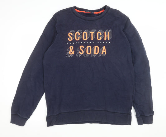 Scotch & Soda Men's Blue XL Pullover Sweatshirt Crew Neck