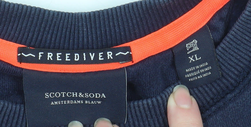 Scotch & Soda Men's Blue XL Pullover Sweatshirt Crew Neck