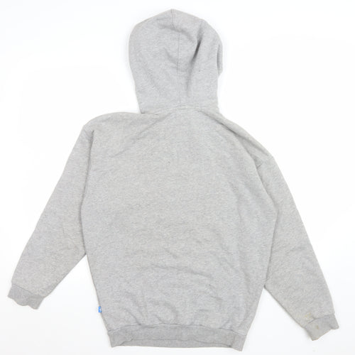 Adidas Womens Grey Hoodie Size 6 Pullover Cotton Blend Hooded Sweatshirt